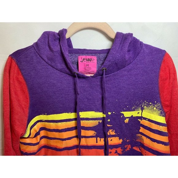 Jenni By Jennifer Moore Sweater Girls Medium Tropical Pullover Hoodie Kids - Picture 2 of 8